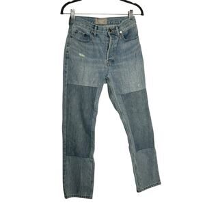 Everlane The 90’s Cheeky Jean Patchwork 100% Organic Cotton Straight Leg 24 Crop